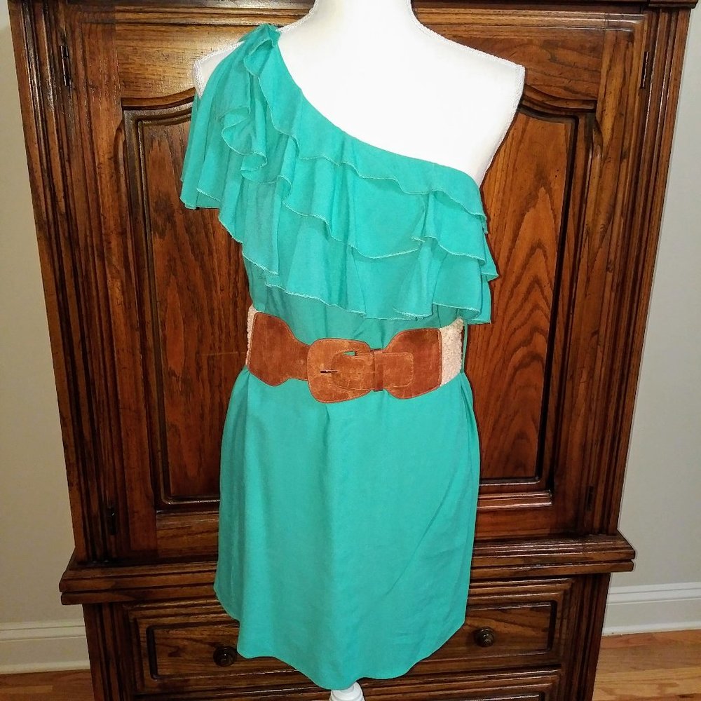 Francesca’s One Shoulder Ruffle Top Dress